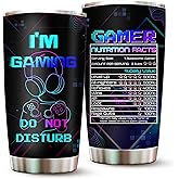 Gaming Tumbler for Teen Boys Girls Gamer - Funny Video Game Mug Birthday Gift Gamer Gifts - Gaming Mugs Christmas Ideas for Men Game Boy Fans Teen Girl Gifts - Stainless Steel Tumbler 20Oz with Lid