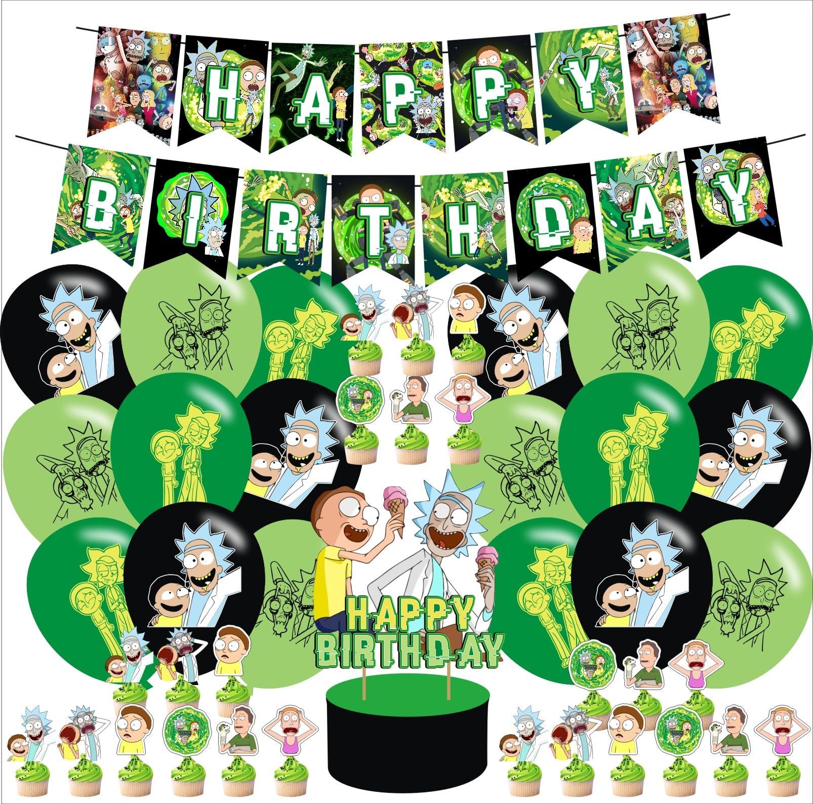 Photo 1 of Cartoon Birthday Decorations,Anime Themed Party Decorations,Cartoon Party Favors Supplies Gifts Room Decor,Banner Balloons Cake Cupcake Toppers