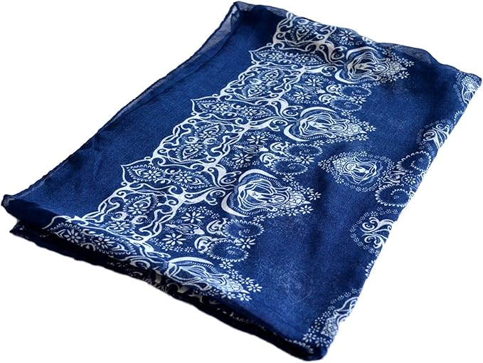 Amazon ストール 大判 180cm 86cm ネイビー ネイビー スカーフ 通販