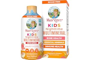 MARYRUTH ORGANICS Kids Liquid Nighttime Multimineral by MaryRuth's | Bone Health | Immune Function | Bedtime Supplement | Kids Vitamins | Magnesium | Vegan | Sugar Free | 30-180 Servings | 15.22 fl oz