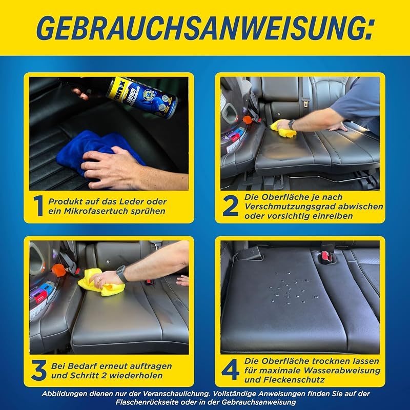 Lederreiniger & Lederpflege für Auto mit Mikrofasertuch - 300 ml