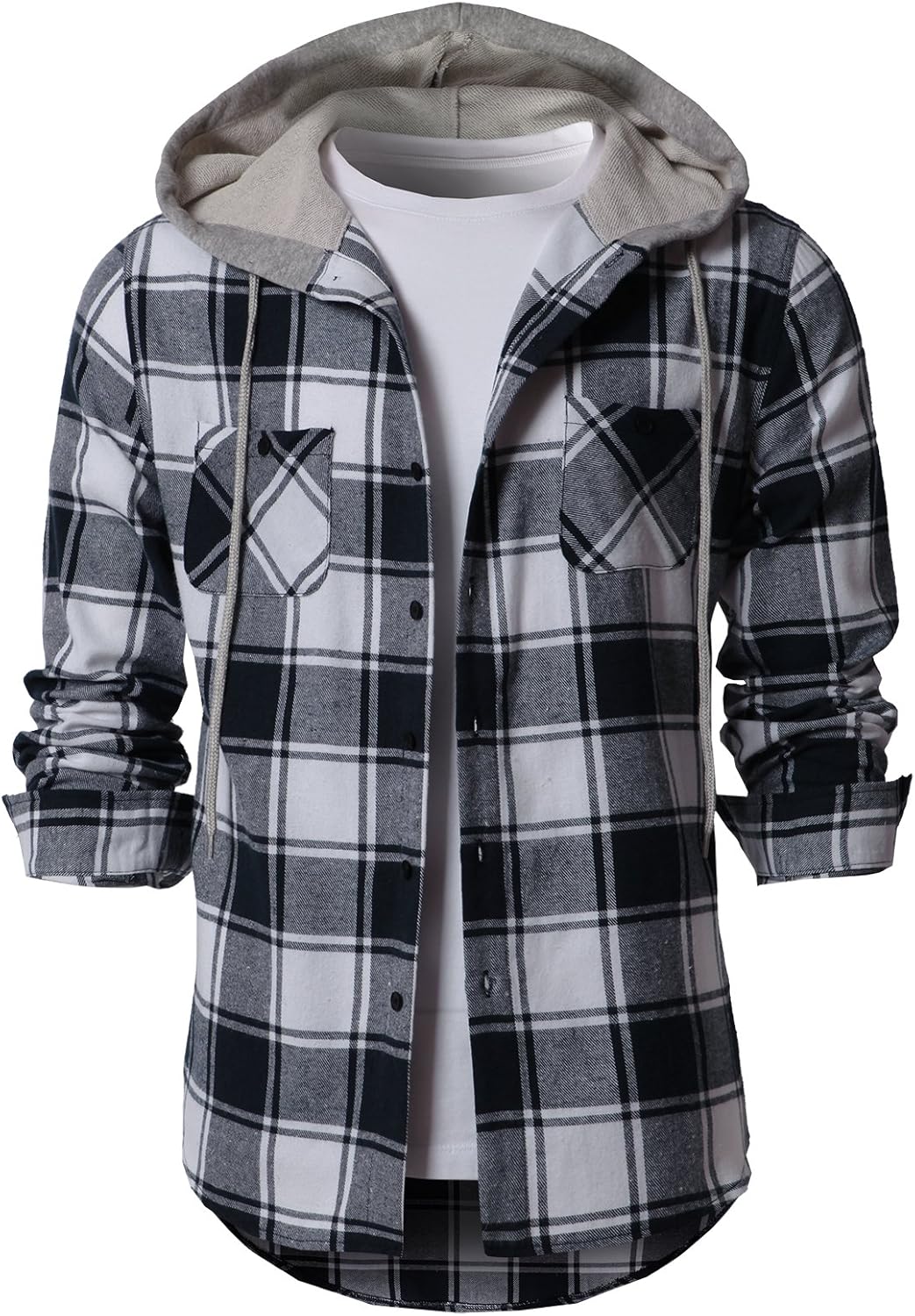 H2H Mens Casual Hoodie Jackets Lightweight Long & Short Sleeve with Pockets at  Men’s Clothing store