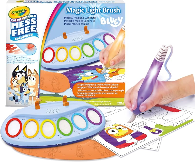- Color Wonder Magic Light Brush Bluey, Set Pittura Senza Macchia, attività Creativa e Regalo per Bambini dai 3 Anni, 75-7195