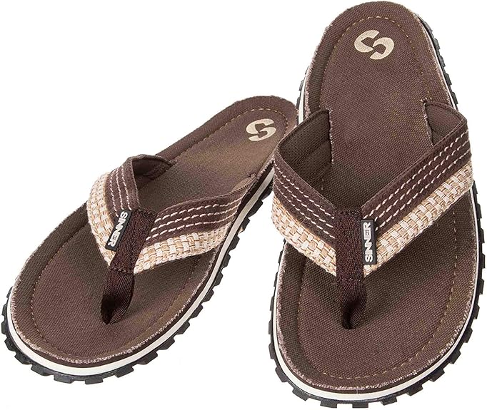 SINNER Tongs pour homme Marron foncé Blanc cassé EU 42 Amazon.fr