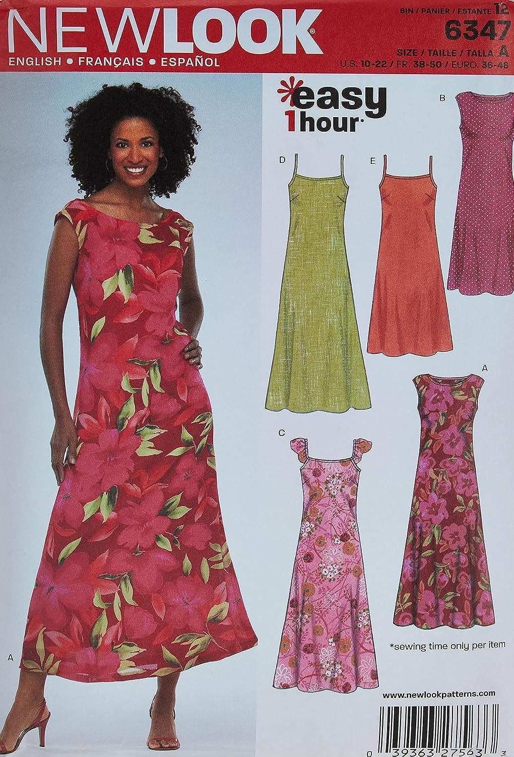 New Look Sewing Pattern 6347: Misses Dresses, Size A, Paper, Multicoloured, A (10-12-14-16-18-20-22)
