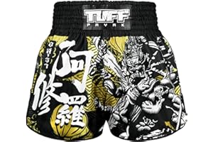 TUFFPAYAK Muay Thai Boxing Shorts, MMA Training Kickboxing Trunks Retro Shorts