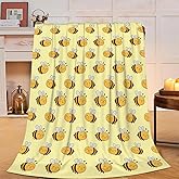 Bee Blanket Cute Bees Throw Blanket Soft Warm Cozy Fleece Fuzzy Plush Yellow Flannel Blankets Gifts for Girls Women Boys Kids Adults 40"X50"