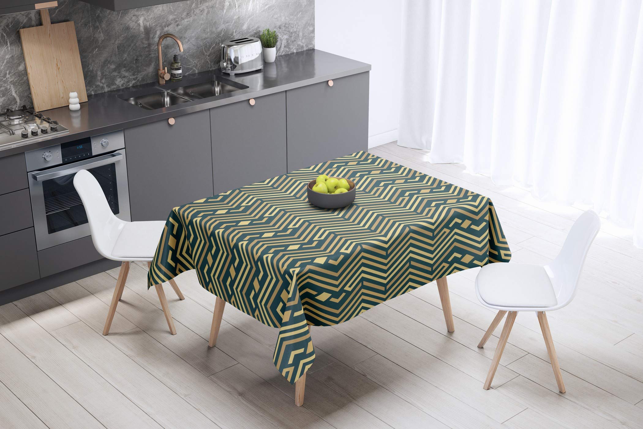 Bonamaison Kitchen Decoration, Tablecloth, 140cm x 140cm - Designed and Manufactured in Turkey