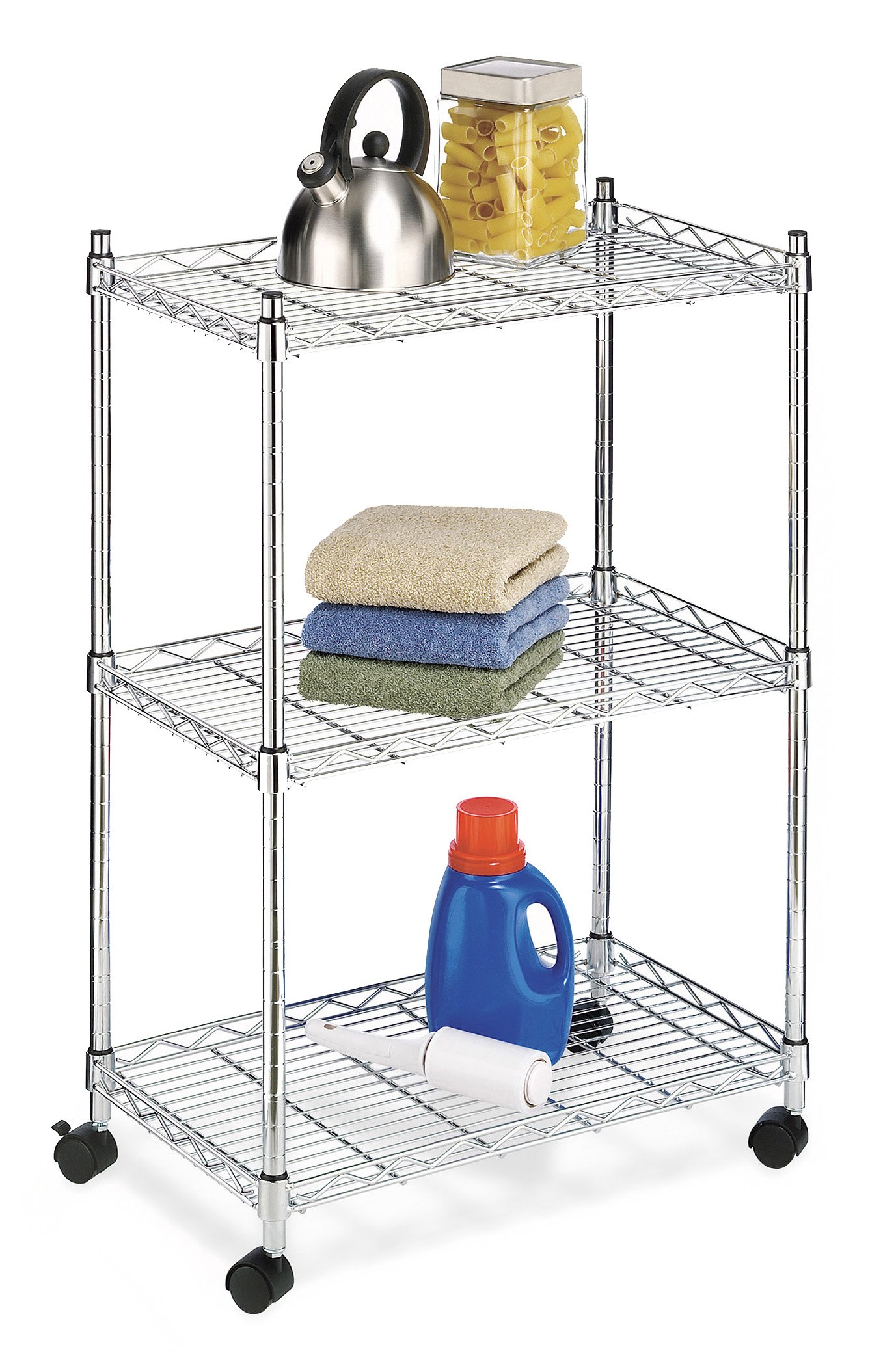 Whitmor Chrome Supreme 3 Tier CartRolling Utility Organizer Buy