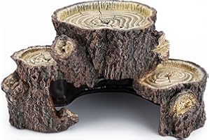 BORLECH Reptile Cave Hideout Habitat, Great for Bearded Dragons, Leopard Geckos, Lizards, Turtles, Snakes, Frogs, Scorpions, Spiders and Other Reptiles, Amphibians (A - Large)