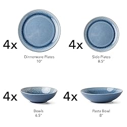 Arora FAIT Round Stoneware 16pc Double Bowl