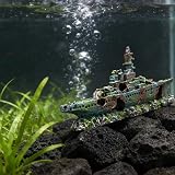 XUBX Resin Warship Aquarium Ornament 23x11x5 cm Non Toxic Shark Safe view 7