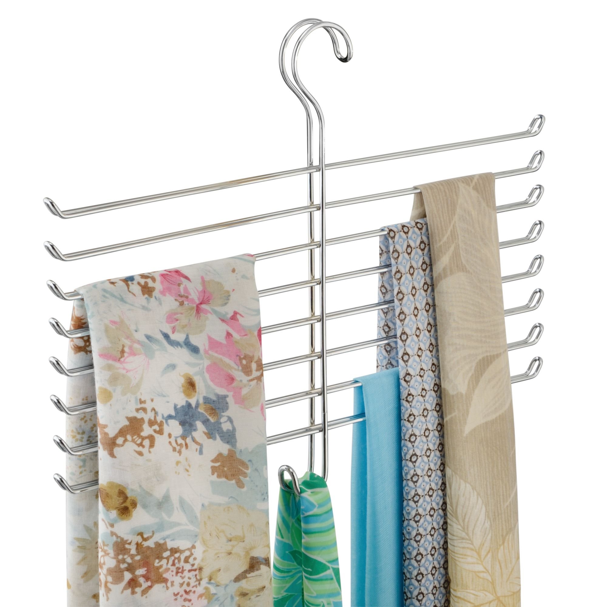 iDesign 6760 Scarf Hanger with 8 Tiers, Metal Hanging Scarf Organiser