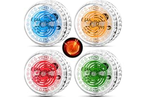 CHARNIOL 4 Pieces LED Light up Beginner Toys Responsive Ball Bearing Toys Reflex Auto Return Toys Beginner String Trick for Birthday Christmas Party Games Activities Amusements Classroom Prizes, 4 Colors