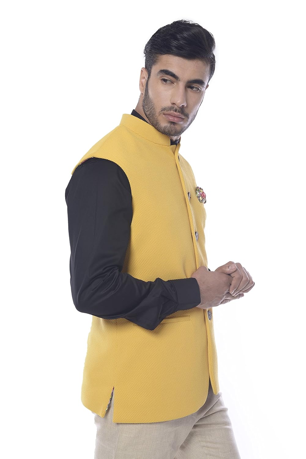 mohanlal sons mustard nehru jacket