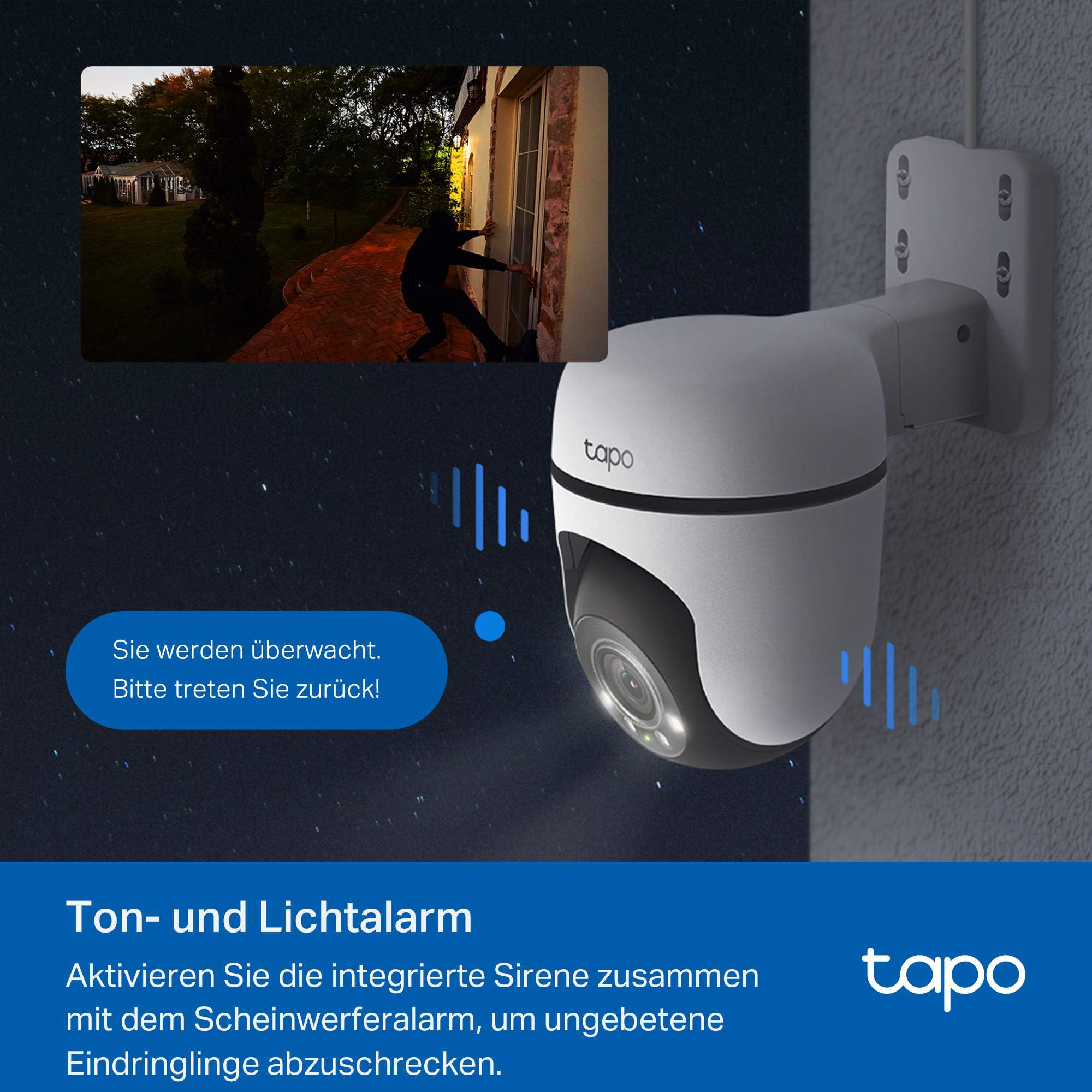 Tapo C51A 2K WLAN Überwachungskamera Außen, 360° Schwenk-/Neige, Vollfarbige Nachtsicht, Personenerkennung, Bewegungsverfolgung, Zwei-Wege-Audio, microSD-Karte bis zu 512 GB 6
