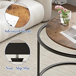 aboxoo Coffee Table Nesting Round Table Set of 2