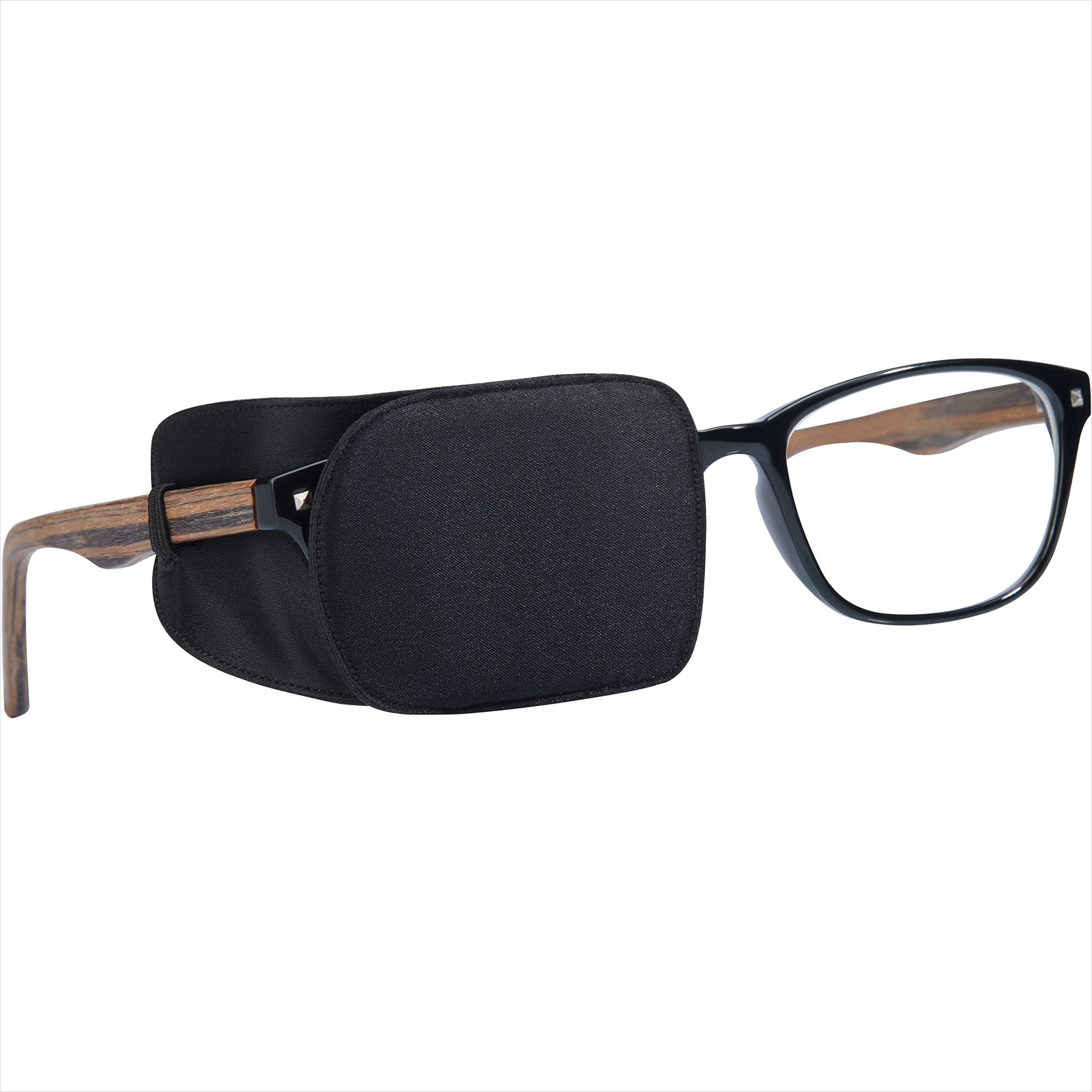 Photo 1 of Astropic Silk Eye Patch for Adults Kids Glasses to Cover Either Eye (Medium, Black)