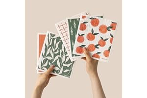 RECYCO Swedish Dishcloths for Kitchen | 5 Packs Peachy Leaves Washable Dish Rags | Cellulose Reusable Cleaning Paper Towels | Absorbent Counter Dish Cloth Sponge Kitchen Wipes, 8" L x 7" W