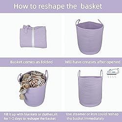 XUANGUO Cotton Rope Laundry Basket Hamper for