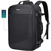 PIJUSHI Travel Backpack for Women Men Carry on Suitcase Backpack Flight Approved Personal Item Bag Fits 16 Inch Laptop(PE035 Black)