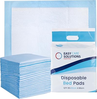 EASY CARE SOLUTIONS Disposable Bed Pads 60x60 cm 2 x 25 Packs