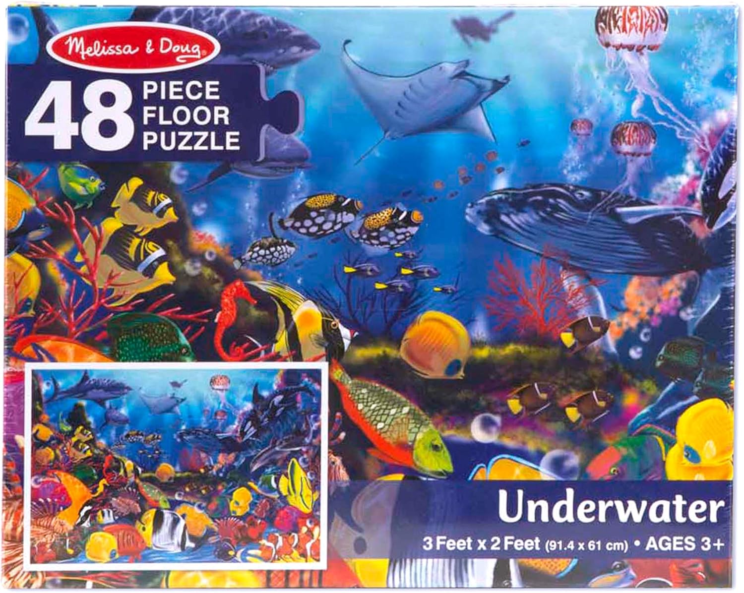 Amazon Com Melissa Doug Underwater Floor Puzzle Extra Thick