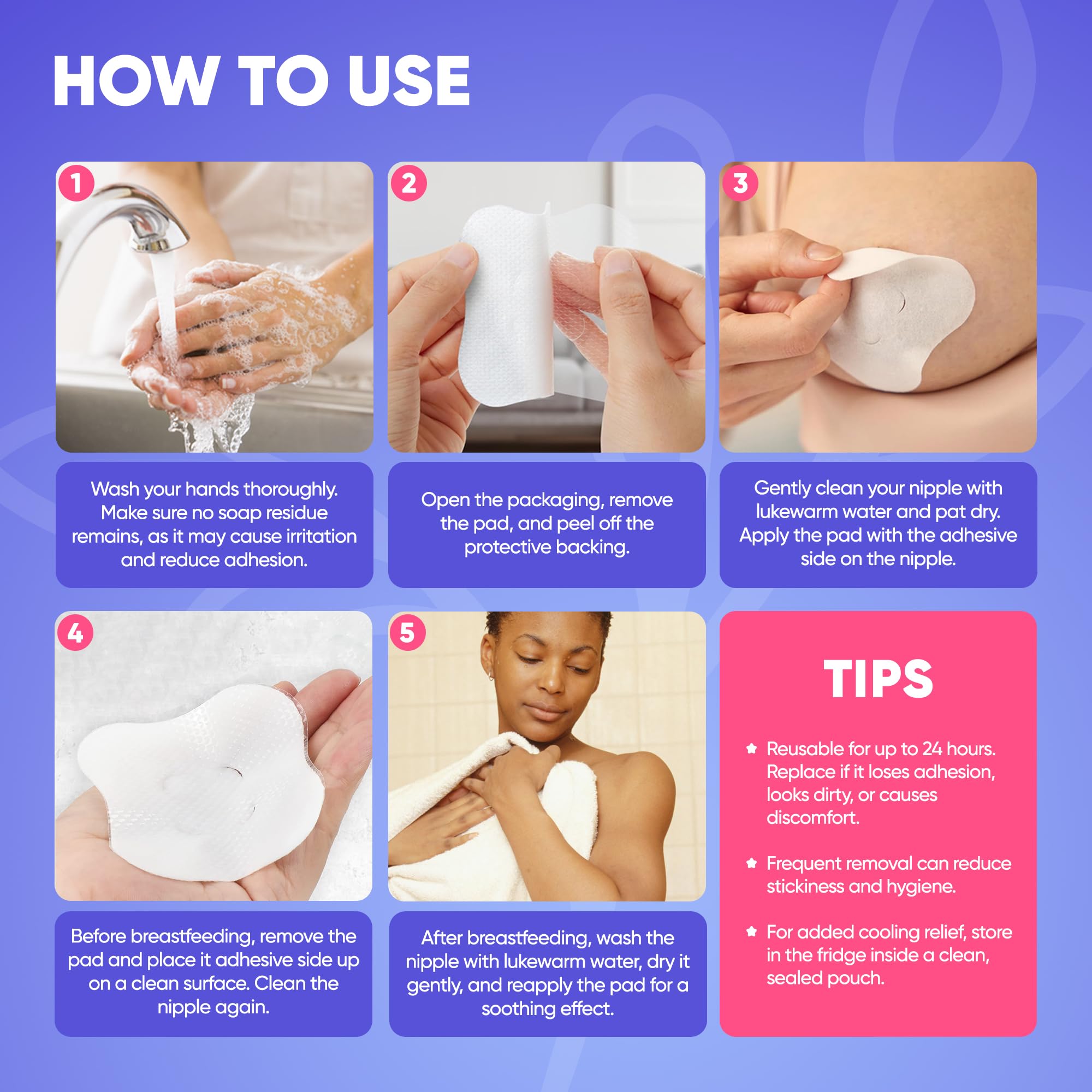 16CT Hydrogel Nipple Pads for Breastfeeding with Lanolin - Cooling Sore Nipple Gel Soothing Pads - Breast Feeding Essentials for Moms by Livaclean Health