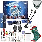 Fishing Advent Calendar 2025 Fishing Lure Advent Calendar 24 Days of Christmas Countdown, Christmas Gift for Dad, Man, Teen Boy, 24 Days Surprise Fish Tackle Set for Fish Lovers Gift