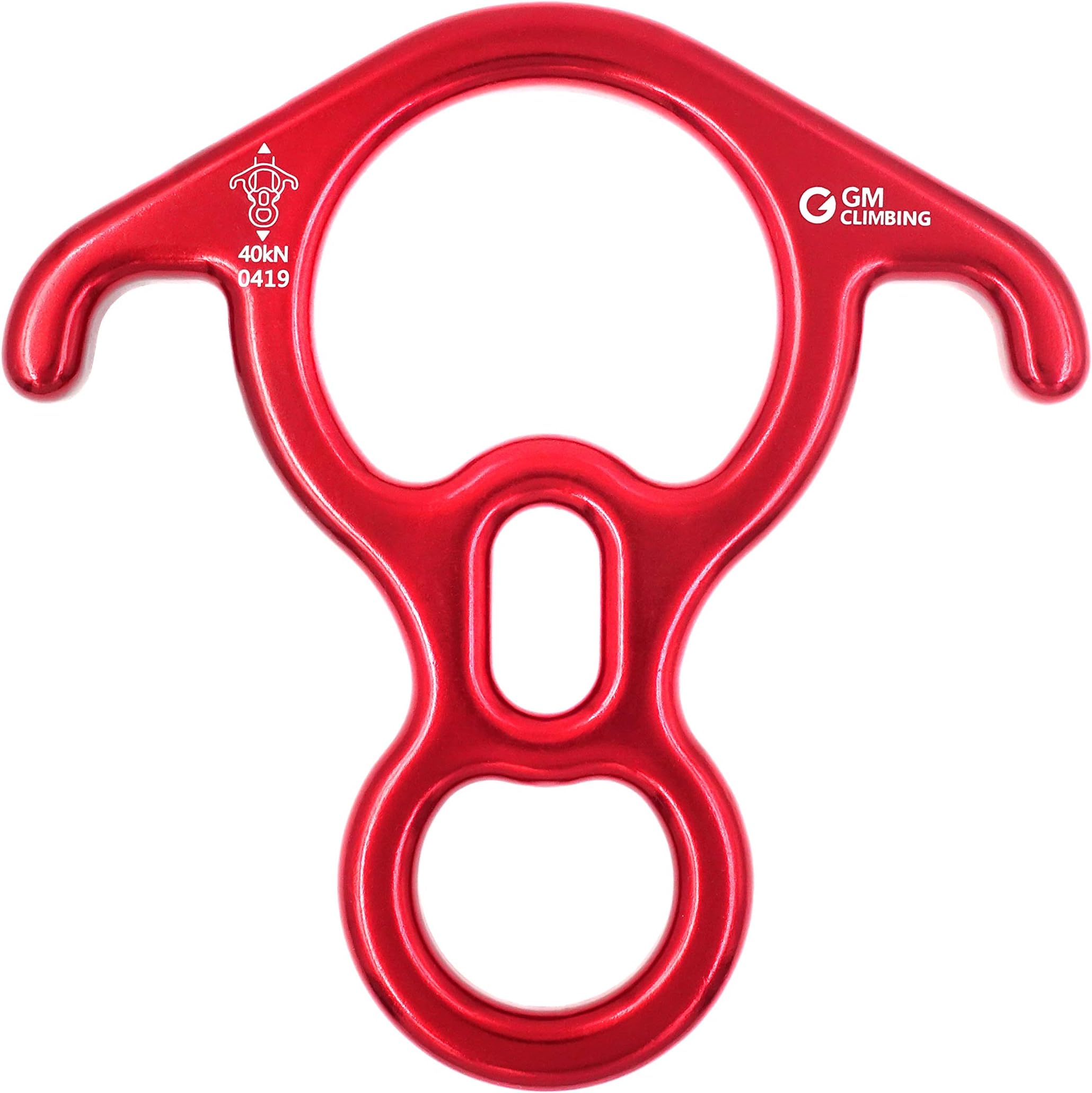 GM CLIMBING 40kN Rescue Figure 8 Descender with Bent-Ear Rappelling Gear Belay Device
