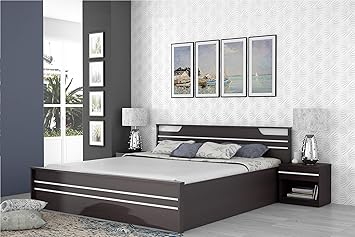 Zuari Neo King Hydraulic Half Lift On Storage Bed (Imperial Teak)