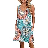 MISFAY Women's Summer Casual T Shirt Dresses Beach Cover up Tank Dress