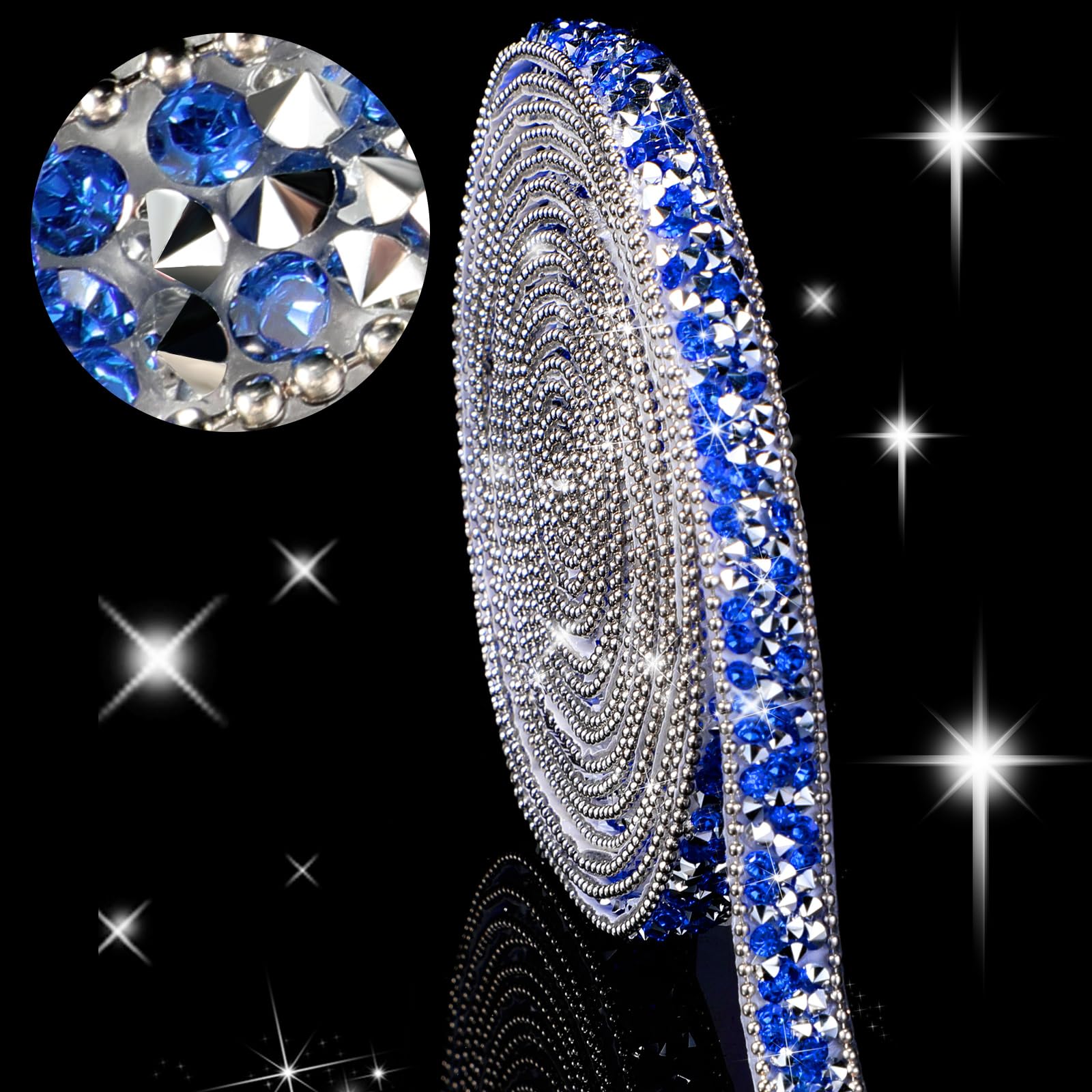 Photo 1 of *SILVER*______________Hicarer 3 Yards Resin Rhinestone Ribbons for Wedding Self Adhesive Diamond Crystal Ribbon Roll Glitter Resin Diamond Belt Bling for Craft DIY Bag Shoes Clothes(0.4 Inch,Silver )