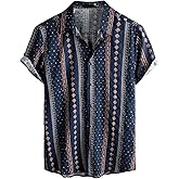 VATPAVE Mens Casual Hawaiian Floral Shirts Short Sleeve Button Down Tropical Shirts Beach Summer Shirts