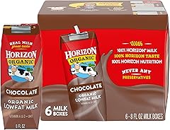 Horizon Organic Shelf Stable 1% Lowfat Chocolate Milk Boxes, Pack of 6 - 8g Protein per Serving