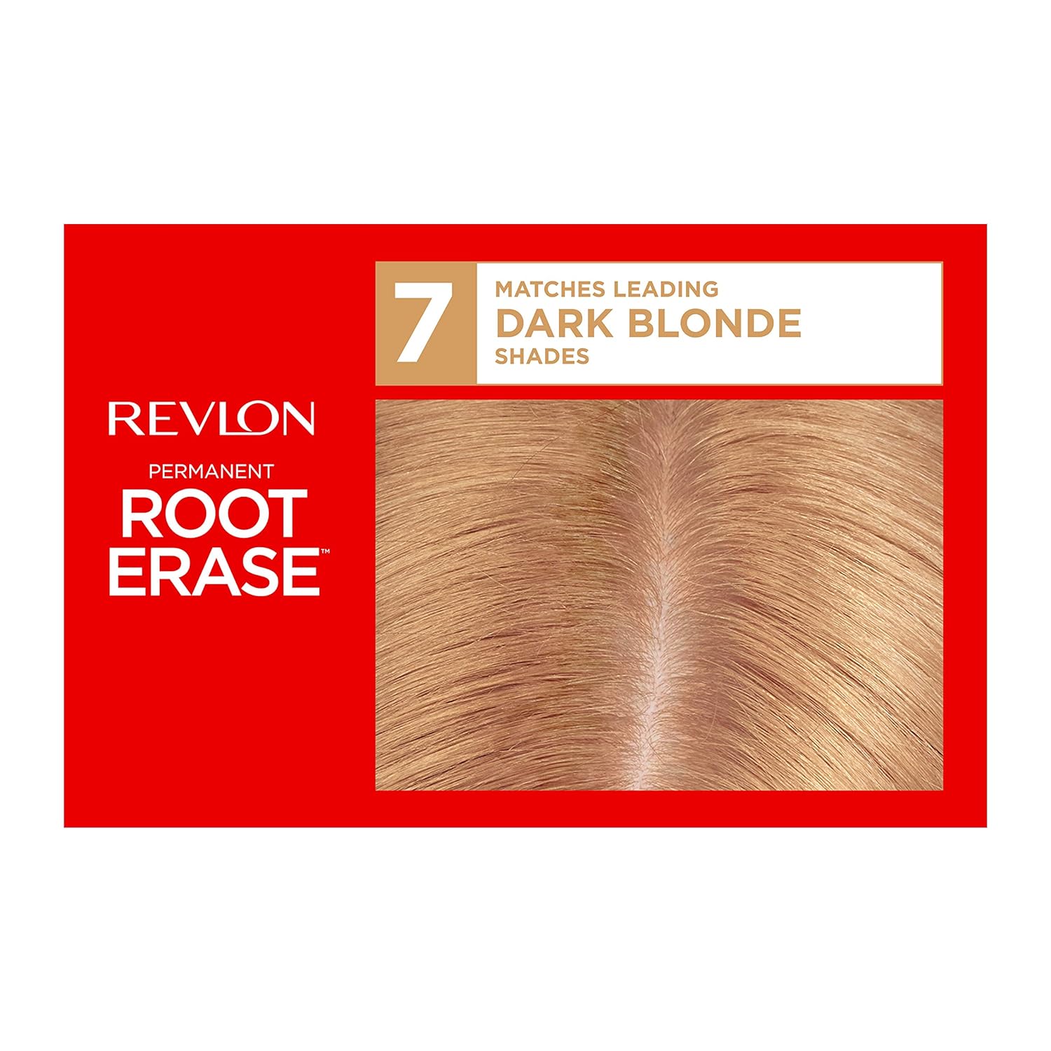 Revlon Root Erase Permanent Hair Color, At-Home Root Touchup Hair Dye with Applicator Brush for Multiple Use, 100% Gray Coverage, Dark Blonde (7), 3.2 oz: Beauty