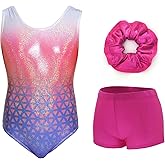 Aosva Gymnastics Leotards for Girls Sparkle One-piece New Geometry Design Dancing Athletic Leotards 2-14Years