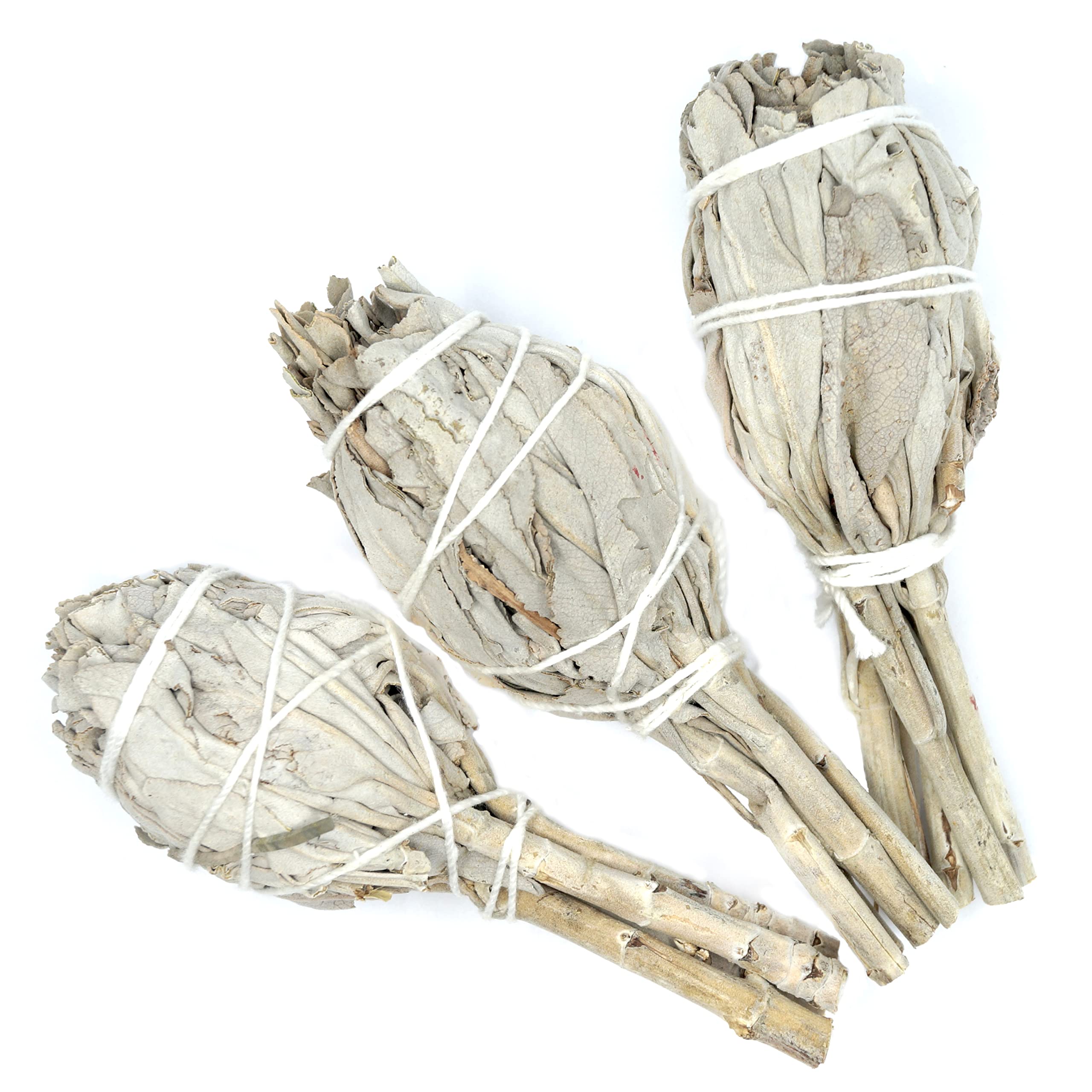 Farbenwald White Sage, 3 Incense Torches, Approx. 4,5 Inch, from California, Smudge Sticks, Salvia Apiana, Incense