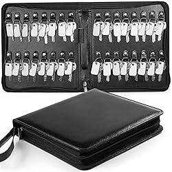 Portable Zippered Key Case, Leather Key Organizer