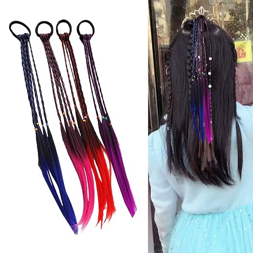 Amazon Com Sasairy 4 Pcs Kids Wig Hairband Long Hair Rubber