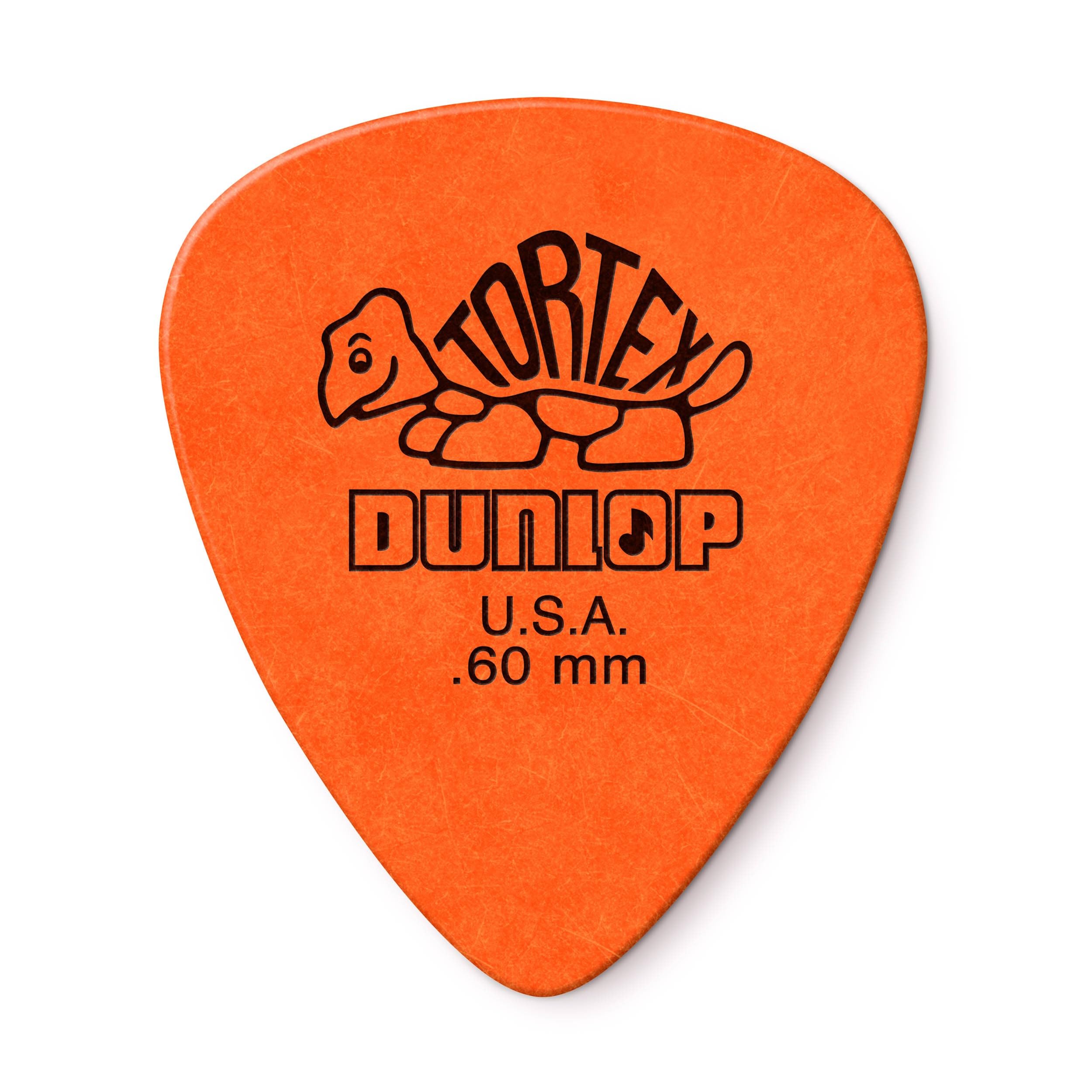 Jim Dunlop 418P.60 Plettri in Tortex, Spessore da 0.6 mm, 12 Pezzi, Arancione