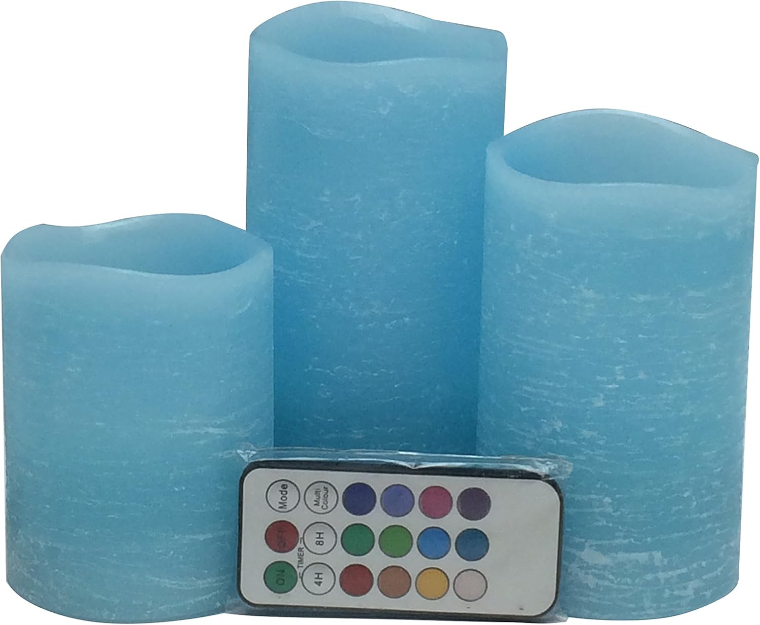 Blue Battery Operated led Candles with TimerRemote Control Real Wax