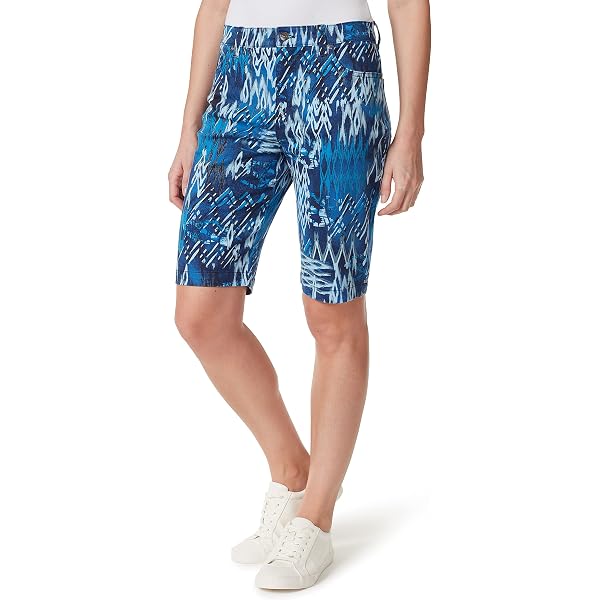 thumbnail image 2 of Gloria Vanderbilt Amanda Pull-On Bermuda Shorts – Slimming Waistband, Above Knee, Cotton Spandex, Plus Size 2 of 6