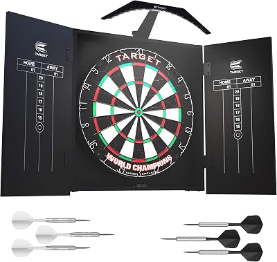 Target Darts Arc Dartboard Lighting System Home Cabinet Set Black