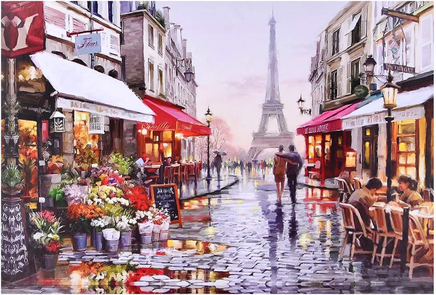 1000 Pieces Jigsaw Puzzles Large Puzzle Paris Street Jigsaw Puzzle for Adults and Kids, Home Decor