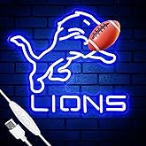 Football Team Neon Sign, Cool Dimmable Light Up Football Team Logo Hanging USB Powered for Wall Decor, Man Cave, Bedroom, Game Room Deco, Birthday Christmas Merch Gift for Boys Fans