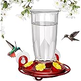 Kingsyard Window Hummingbird Feeder for Outside, 14 Oz Hummer Bird Nectar Feeder with 4 Feeding Ports & Circle Perch, Easy to Clean and Refill, Hummingbird Gifts (Transparent)