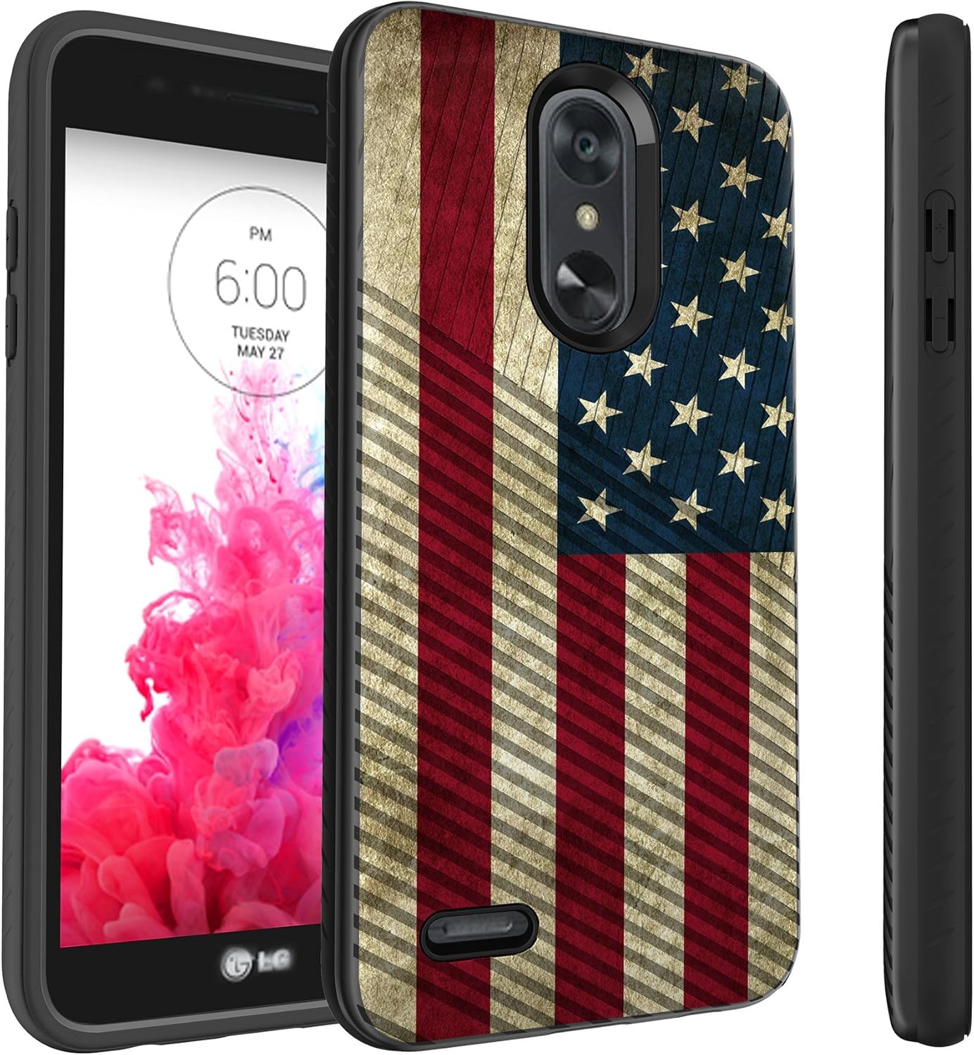 Best lg rebel 2 dual layer case flag