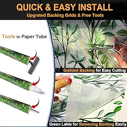 Window Privacy Film with Cutting Grid, Non-Adhesive