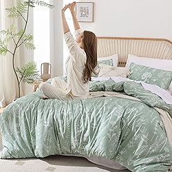 JANZAA Queen Comforter Set Sage Green Comforter